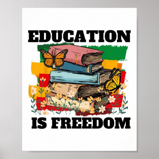 Poster L'éducation est la liberté Afro-Américain Mois de (Devant)