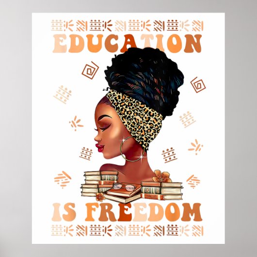 Poster L'éducation est la liberté avec les femmes africai (Devant)