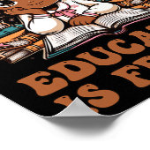 Poster L'éducation est la liberté Livre Lecteur Mois de l (Coin)