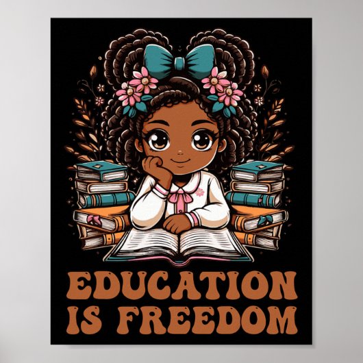 Poster L'éducation est la liberté Livre Lecteur Mois de l (Devant)