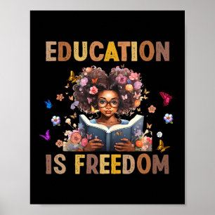 Poster L'éducation est la liberté Livres de filles noires