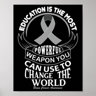 Poster L'éducation peut changer le cancer du cerveau dans