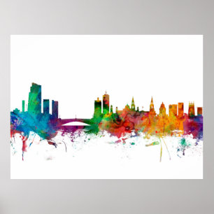 Poster Leeds England Skyline