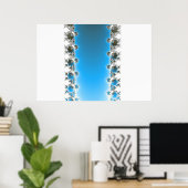 Poster Leenece - Fractal bleu (Bureau à domicile)