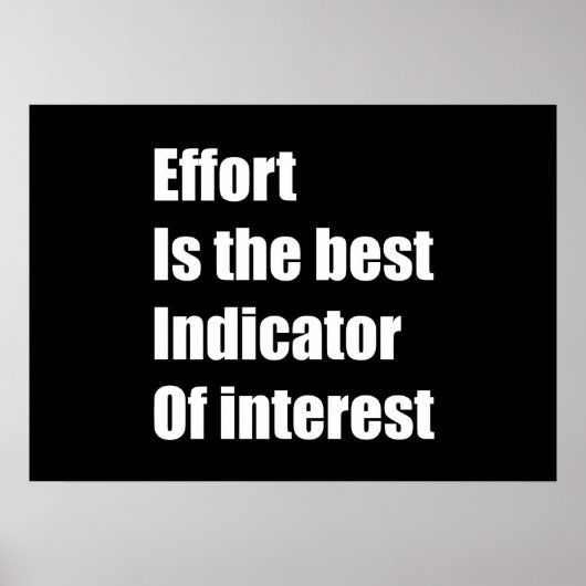 Poster L'effort est le meilleur indicateur d'intérêt (Devant)
