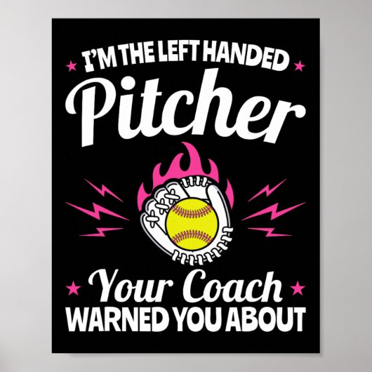 Poster Lefty Southpaw - I'm The Left Handed Softll Pitche (Devant)