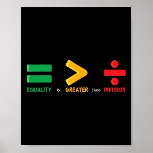 Poster L'égalité est plus grande que la division Math Bla