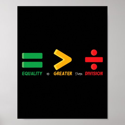 Poster L'égalité est plus grande que la division Math Bla (Devant)