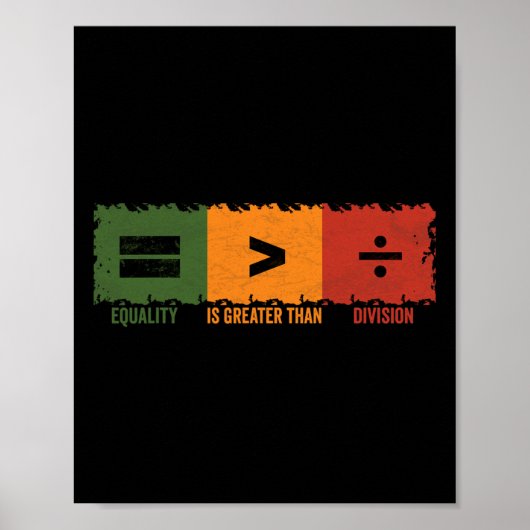 Poster L'Égalité Est Plus Grande Que La Division Math His (Devant)