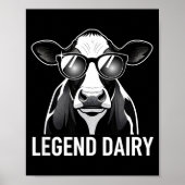 Poster Legend Dairy, Cool Cow With Sungles  (Devant)