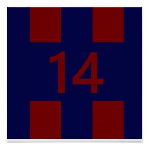 Poster Légendaire n° 14 en rouge et bleu