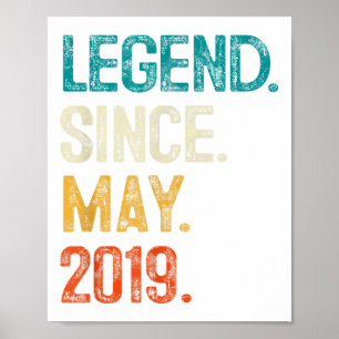 Poster Légende 2019 6ème anniversaire Cadeaux pour garçon