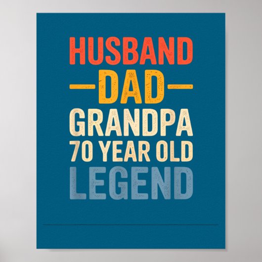 Poster Légende de 70 ans Mari Papa (Devant)