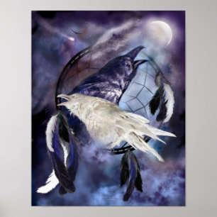 Poster Légende de la copie d'art de Raven de blanc
