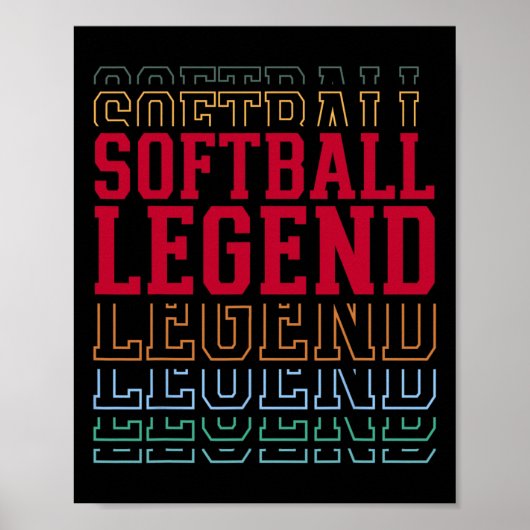 Poster Légende de softball Texte superposé drôle Équipe J (Devant)