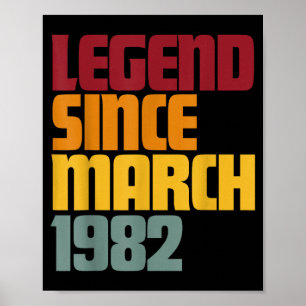 Poster Légende depuis mars 1982 44e anniversaire - vintag