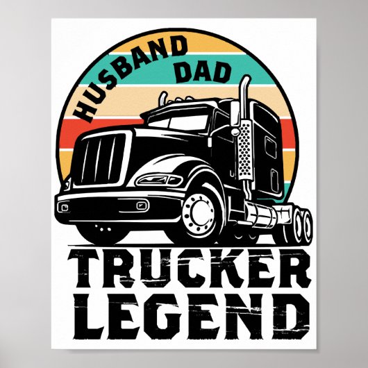 Poster Légende du camionneur papa mari (Devant)