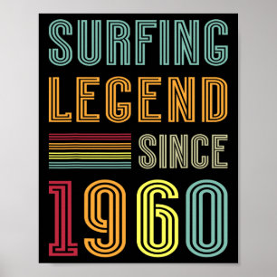 Poster Légende du Surf 1960 65 Ans Eau Surf 65e Naissance