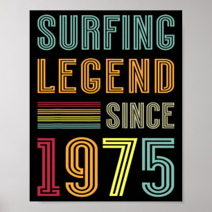 Poster Légende du Surf 1975 50 Ans Eau Surf 50e Naissance