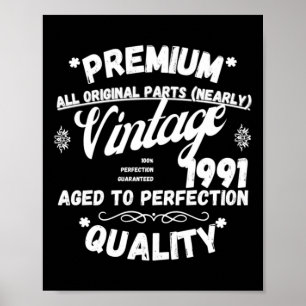 Poster Légendes Vintage Nées En 1991 Performance