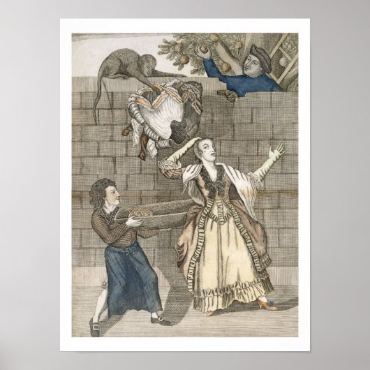Poster Léger de main par un singe ou la tête de la dame U (Devant)