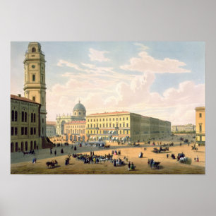 Poster L'église catholique et la rue Mikhailovskaya