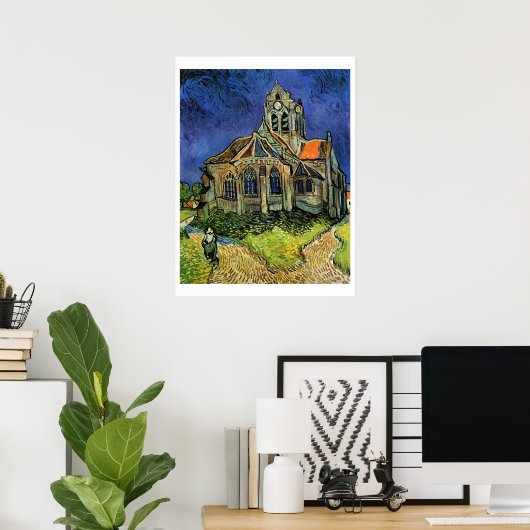 Poster L'église d'Auvers, (Bureau à domicile)