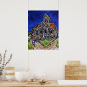 Poster L'église d'Auvers par Vincent van Gogh 1890 (Cuisine)