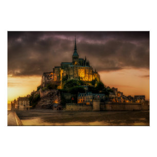 Poster L'église de l'île du Mont-Saint-Michel Normandie