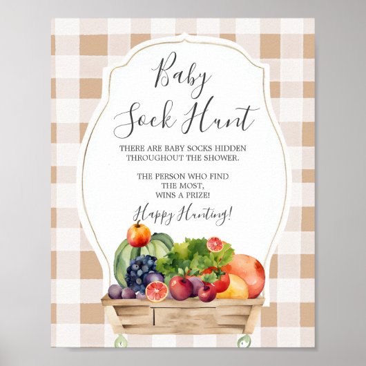 Poster Légume cultivé localement Farmer Baby Sock Chasse (Devant)