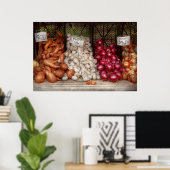 Poster Légume - Patates douces, Ail et Oignons (Bureau à domicile)
