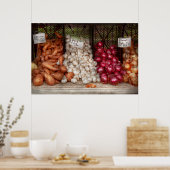 Poster Légume - Patates douces, Ail et Oignons (Cuisine)