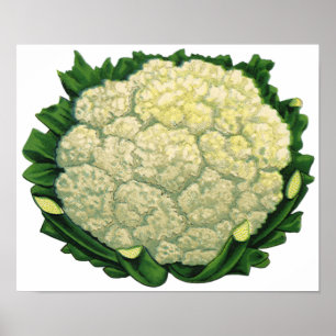 Poster Légumes alimentaires anciens Cauliflower