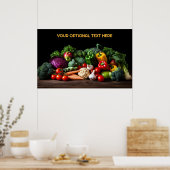 Poster Légumes frais de texte personnalisé (Cuisine)