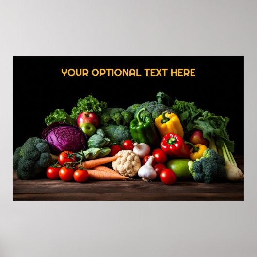 Poster Légumes frais de texte personnalisé (Devant)