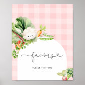 Poster Légumes locaux baby shower rose Faveurs (Devant)