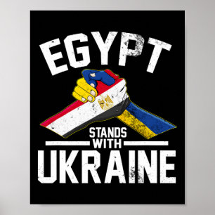 Poster L'Égypte soutient l'Ukraine Drapeau ukrainien