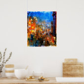 Poster Leicester Carré à Night, Londres (Cuisine)