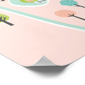 Poster Leiden City Illustrated Carte rose (Coin)