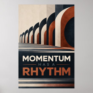 Poster L'élan a un rythme Rétro Typographie géométrique W