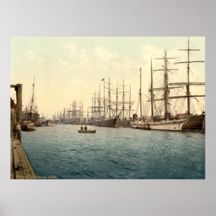 Poster L'Elbe, Hambourg, Allemagne