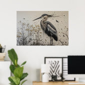 Poster L'élégance de Heron (Bureau à domicile)