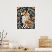 Poster L'Élégant Chien de Shetland William Morris Inspiré (Cuisine)