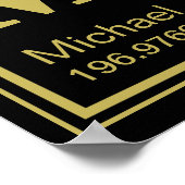 Poster L'Élément de Toi ! Élément Gold du nom personnalis (Coin)