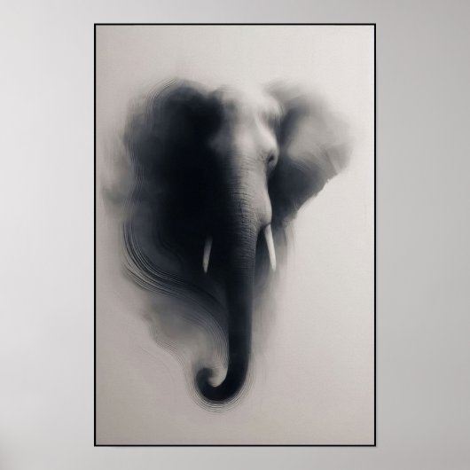 Poster L'éléphant dans l'Abstrait de la ist (Devant)