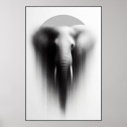 Poster L'éléphant dans l'Abstrait de la ist (Devant)