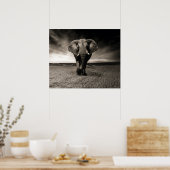 Poster L'éléphant en fuite (Cuisine)