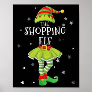 Poster L'Elf Shopping Fun Matching Famille Groupe Xmas Pa