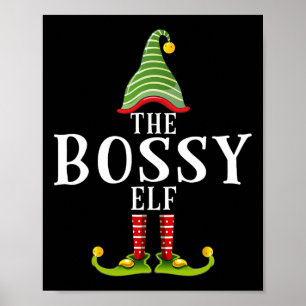 Poster L'Elfe Bossy Drôle Correspondant Pajama Xmas