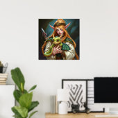 Poster L'elfe et le bébé dragon (Bureau à domicile)